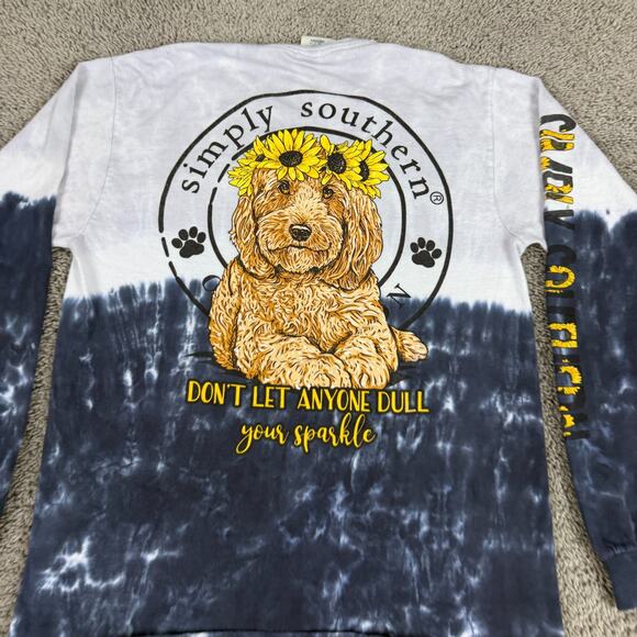 Simply Southern Shirt Womens M Dog Puppy Golden Retriever Dont Dull Your Smile - Picture 3 of 10
